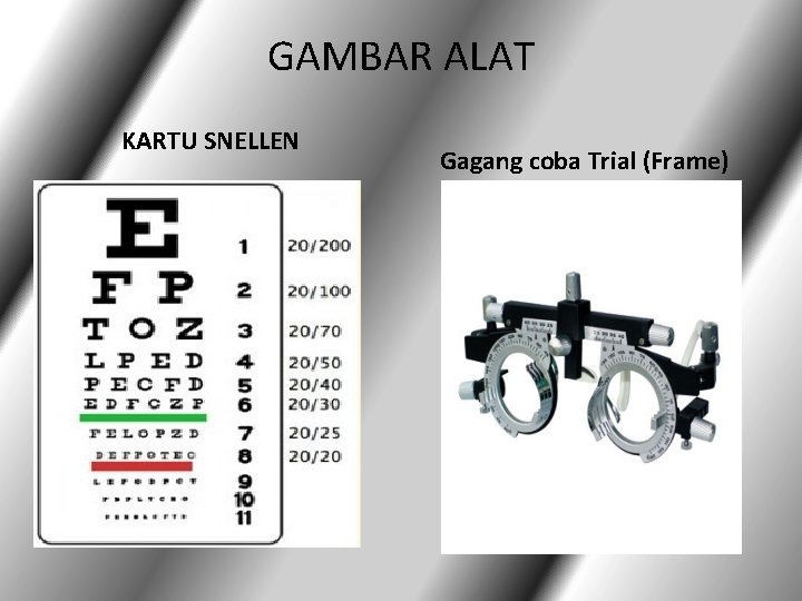 GAMBAR ALAT KARTU SNELLEN Gagang coba Trial (Frame) 