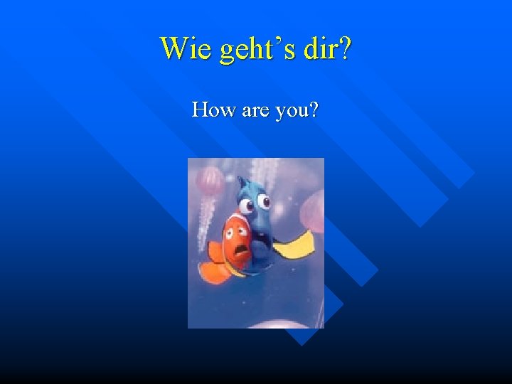 Wie geht’s dir? How are you? 