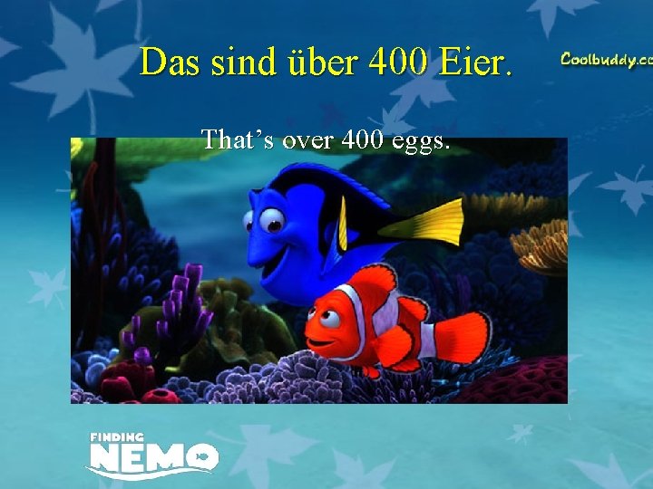 Das sind über 400 Eier. That’s over 400 eggs. 