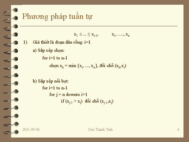 Phương pháp tuần tự x 1 . . . ≤ xi-1, 1) xi, ….