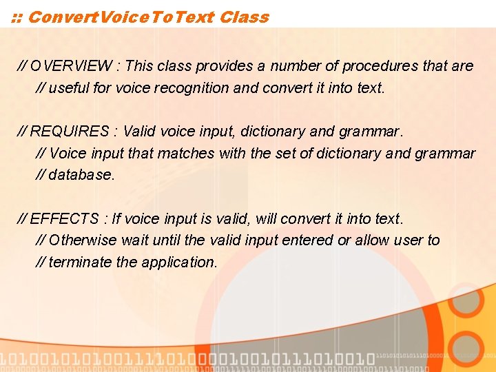 : : Convert. Voice. To. Text Class // OVERVIEW : This class provides a