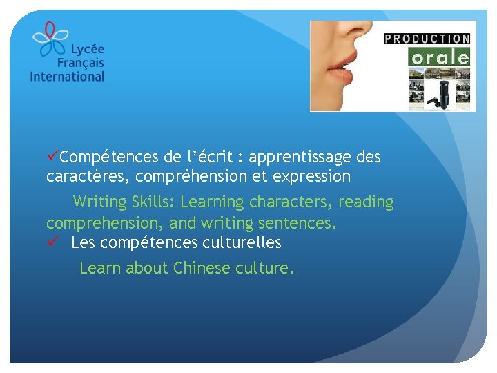 üCompétences de l’écrit : apprentissage des caractères, compréhension et expression Writing Skills: Learning characters,