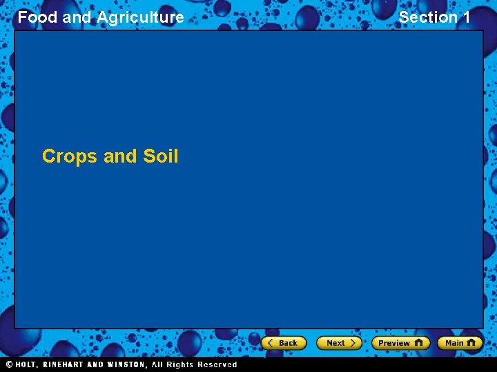 Food and Agriculture Crops and Soil Section 1 