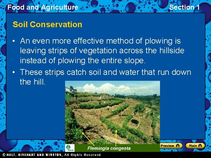 Food and Agriculture Section 1 Soil Conservation • An even more effective method of