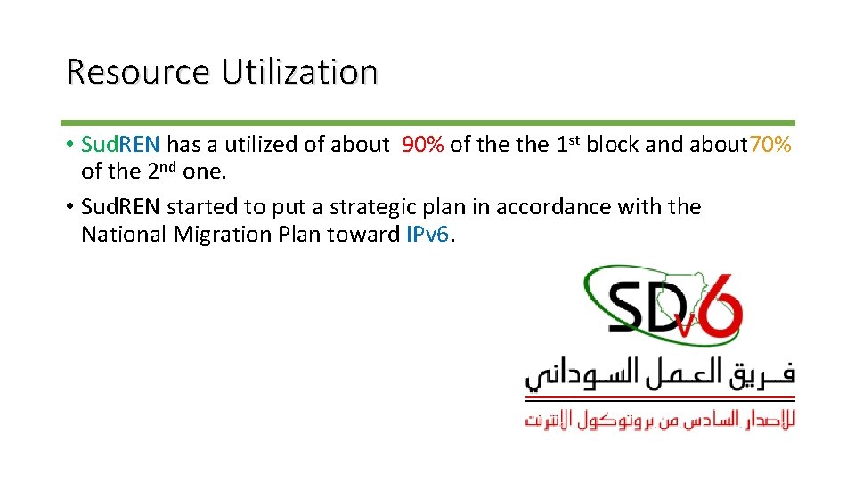 Resource Utilization • Sud. REN has a utilized of about 90% of the 1