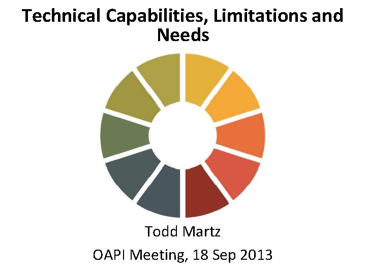 Technical Capabilities, Limitations and Needs Todd Martz OAPI Meeting, 18 Sep 2013 