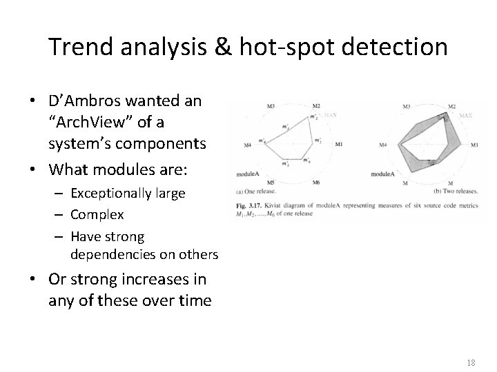 Trend analysis & hot-spot detection • D’Ambros wanted an “Arch. View” of a system’s