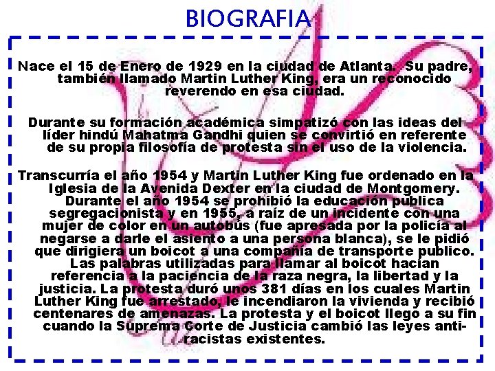 BIOGRAFIA Nace el 15 de Enero de 1929 en la ciudad de Atlanta. Su