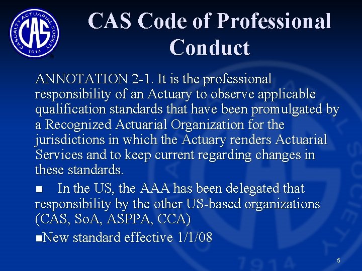 Professionalism Allan Kaufman Casualty Actuaries in Europe November