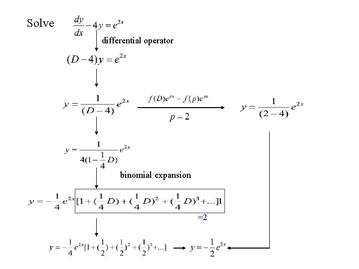 Solve differential operator binomial expansion =2 