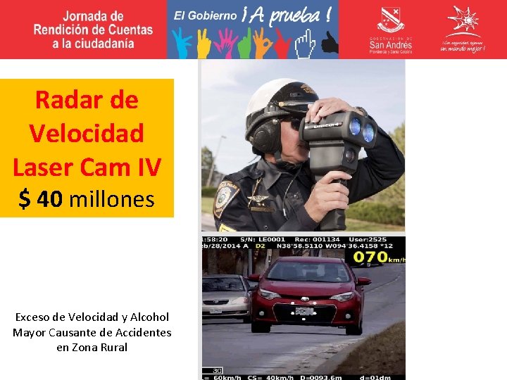 Radar de Velocidad Laser Cam IV $ 40 millones Exceso de Velocidad y Alcohol