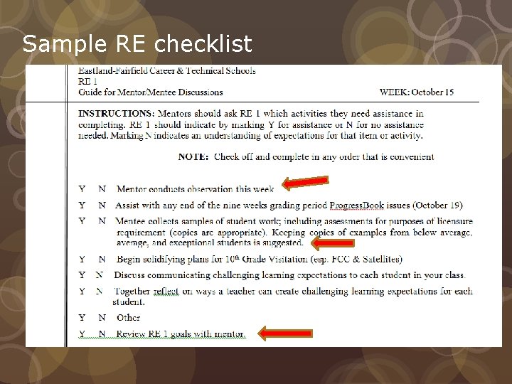 Sample RE checklist 