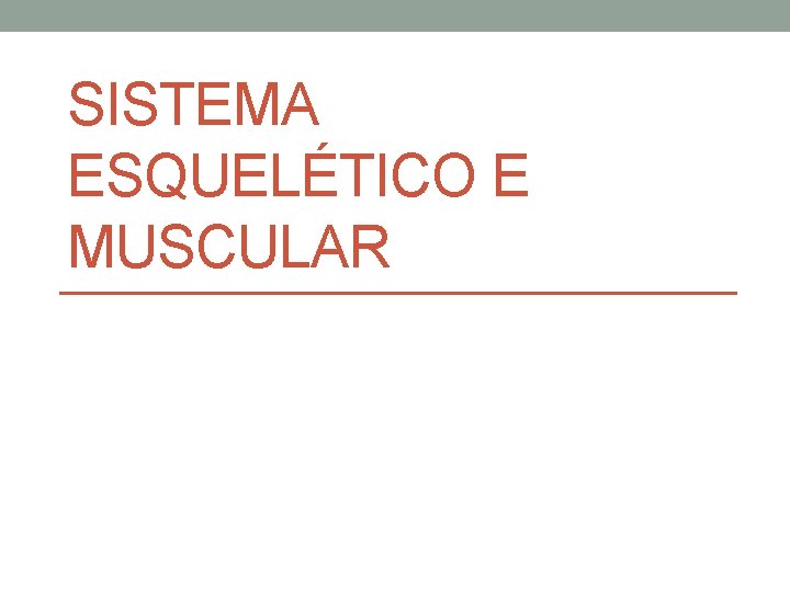 SISTEMA ESQUELÉTICO E MUSCULAR 