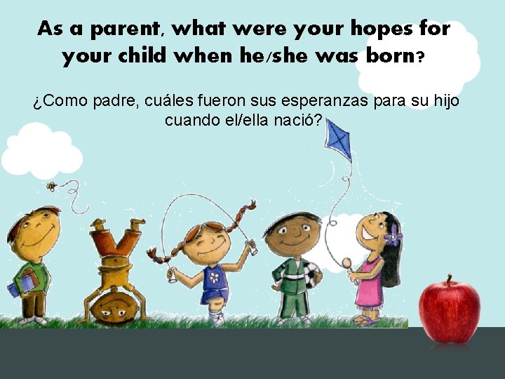 As a parent, what were your hopes for your child when he/she was born?