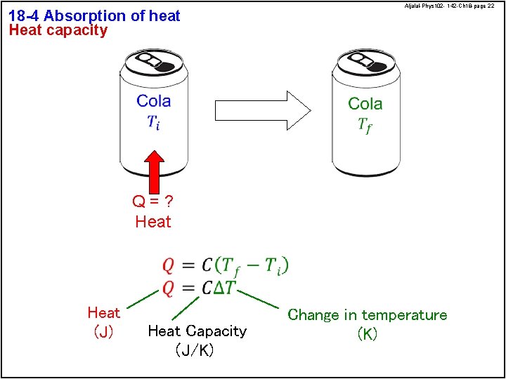 18 -4 Absorption of heat Heat capacity Aljalal-Phys 102 - 142 -Ch 18 -page