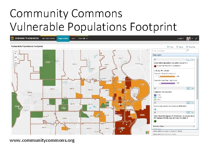 Community Commons Vulnerable Populations Footprint www. communitycommons. org 