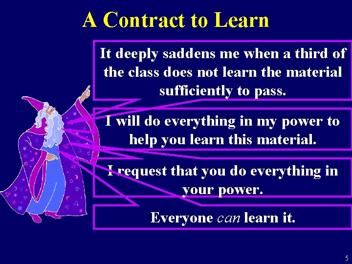 A Contract to Learn It deeply saddens me when a third of the class