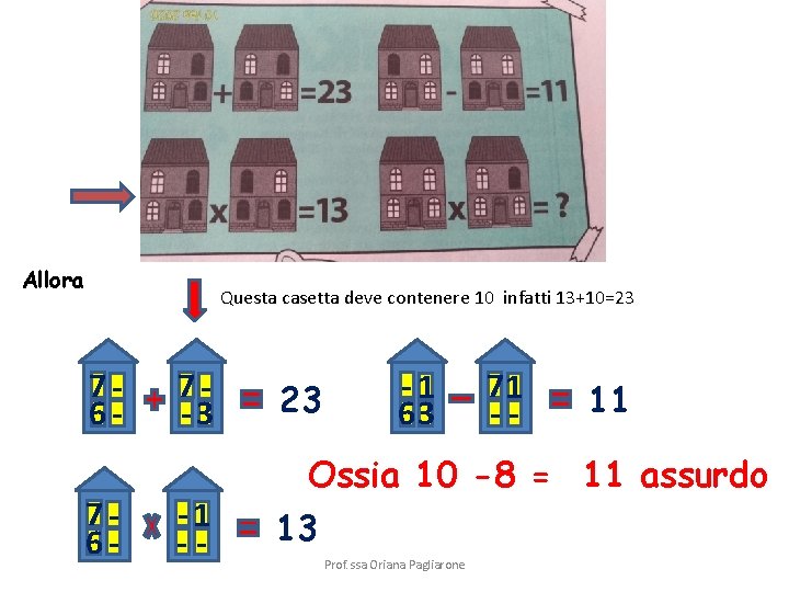 Allora Questa casetta deve contenere 10 infatti 13+10=23 7676 - 7 -3 -1 --