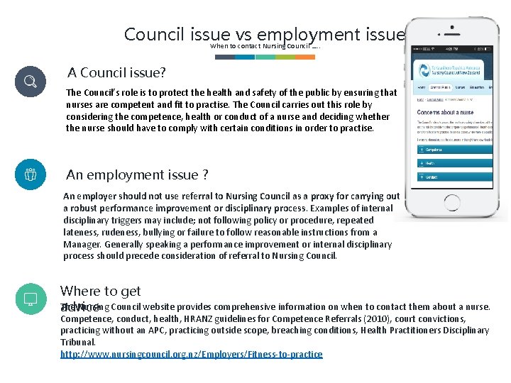 Council issue vs employment issue When to contact Nursing Council …. . A Council