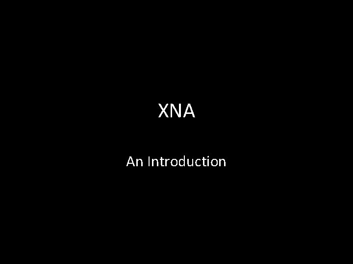 XNA An Introduction 