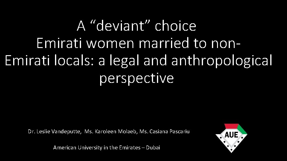 A “deviant” choice Emirati women married to non. Emirati locals: a legal and anthropological