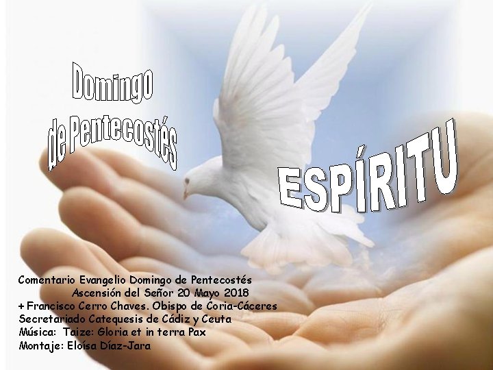 Comentario Evangelio Domingo de Pentecostés Ascensión del Señor 20 Mayo 2018 + Francisco Cerro