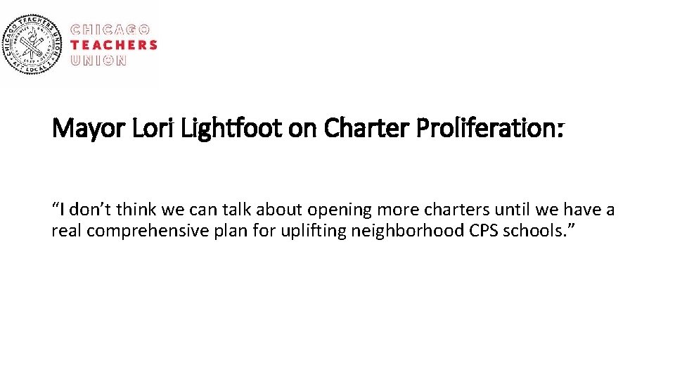 Mayor Lori Lightfoot on Charter Proliferation: “I don’t think we can talk about opening