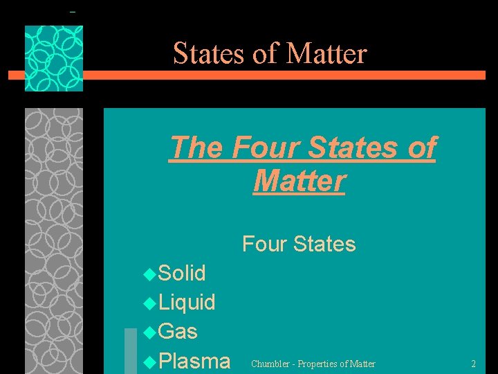 States of Matter The Four States of Matter Four States u. Solid u. Liquid