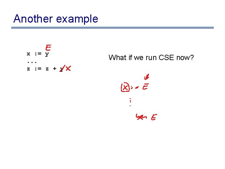 Another example x : = y. . . z : = z + y