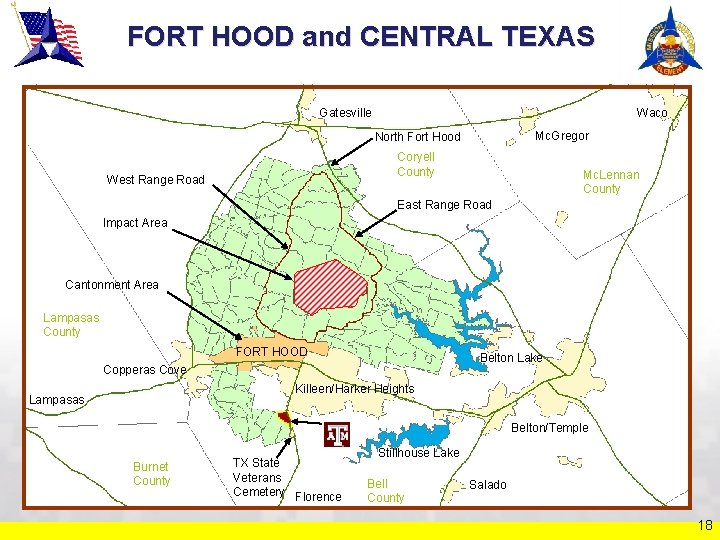 FORT HOOD and CENTRAL TEXAS Gatesville Waco Mc. Gregor North Fort Hood Coryell County