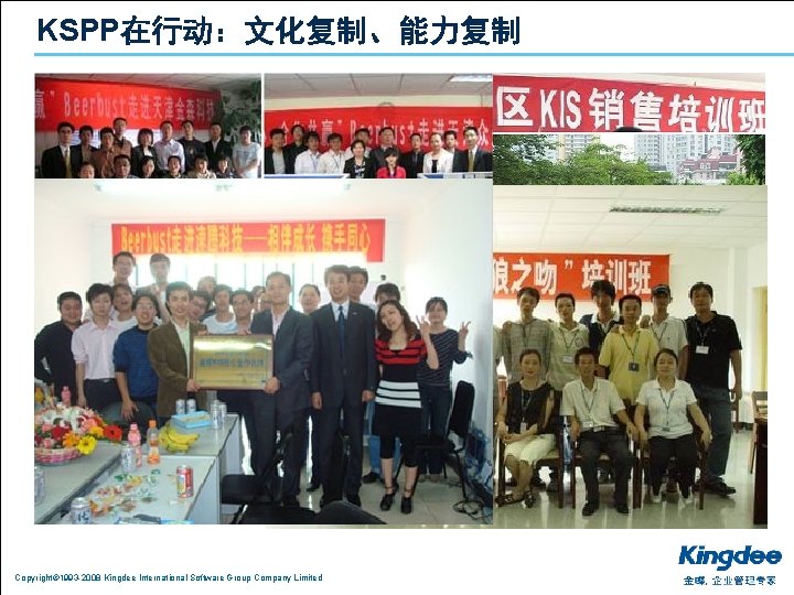 KSPP在行动：文化复制、能力复制 Copyright© 1993 -2008 Kingdee International Software Group Company Limited 