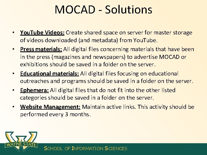 MOCAD - Solutions • You. Tube Videos: Create shared space on server for master