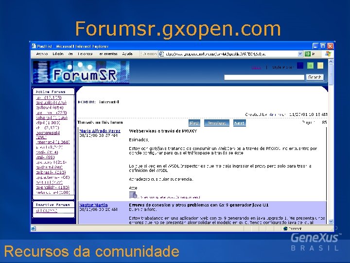Forumsr. gxopen. com Recursos da comunidade 