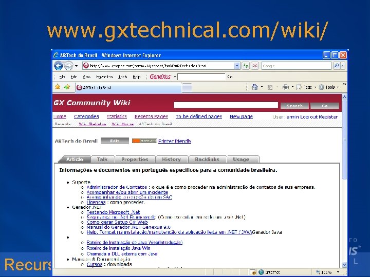 www. gxtechnical. com/wiki/ Recursos da comunidade 