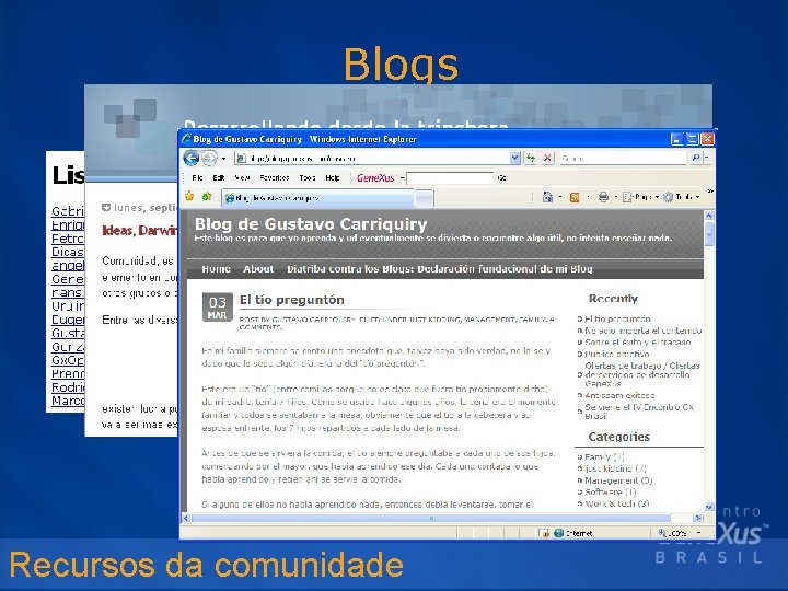 Blogs Recursos da comunidade 