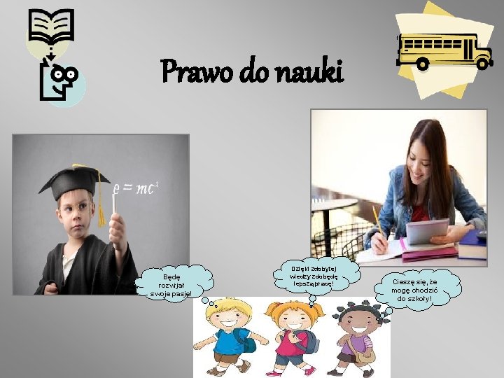 Prawo do nauki Będę rozwijał swoje pasje! Dzięki zdobytej wiedzy zdobędę lepszą pracę! Cieszę