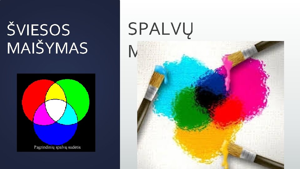 ŠVIESOS MAIŠYMAS SPALVŲ MAIŠYMAS 