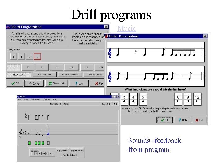 Drill programs Music Sounds -feedback from program 