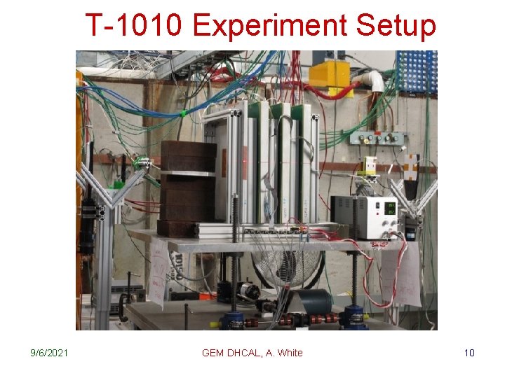 T-1010 Experiment Setup 9/6/2021 GEM DHCAL, A. White 10 