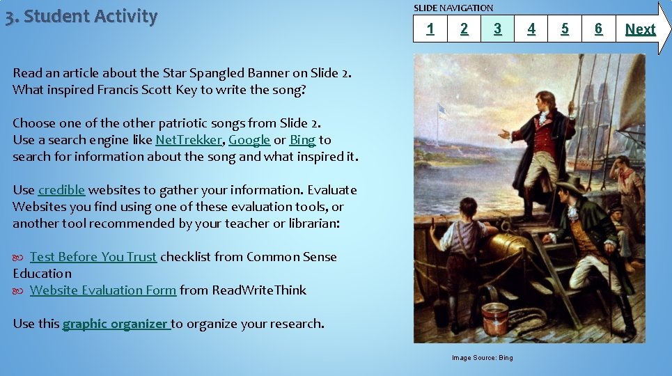 3. Student Activity SLIDE NAVIGATION 1 2 3 Read an article about the Star