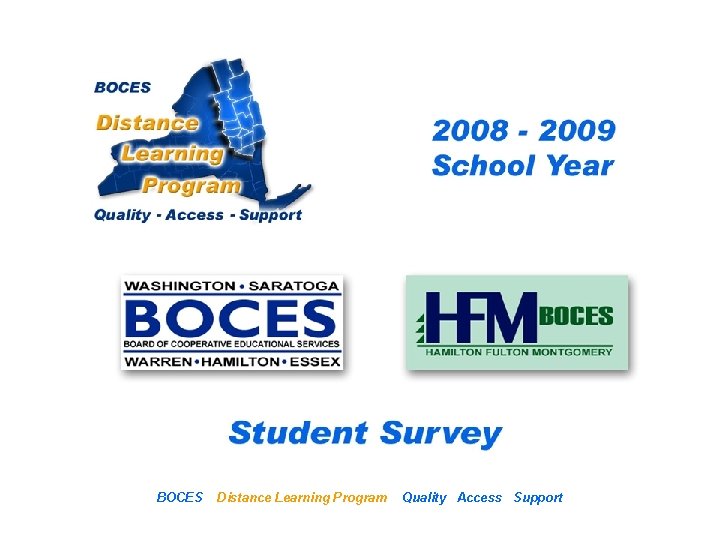 SAN-HFM Distance Learning Project BOCES Student Survey Distance Learning Program 2008 – 2009 School