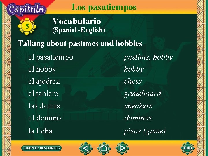 Los pasatiempos 5 Vocabulario (Spanish-English) Talking about pastimes and hobbies el pasatiempo el hobby