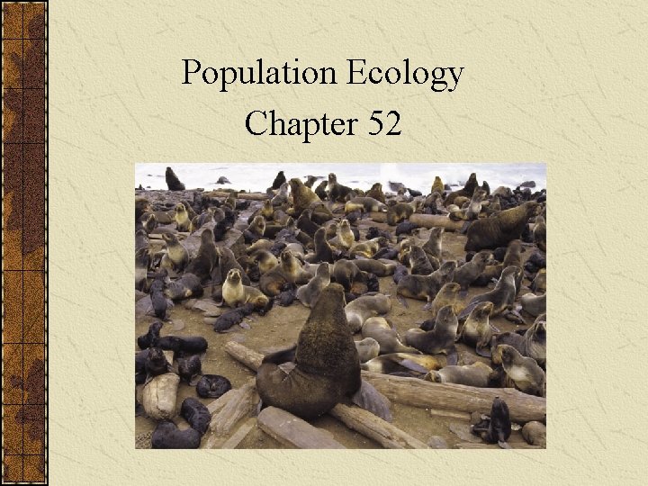 Population Ecology Chapter 52 Population Ecology 