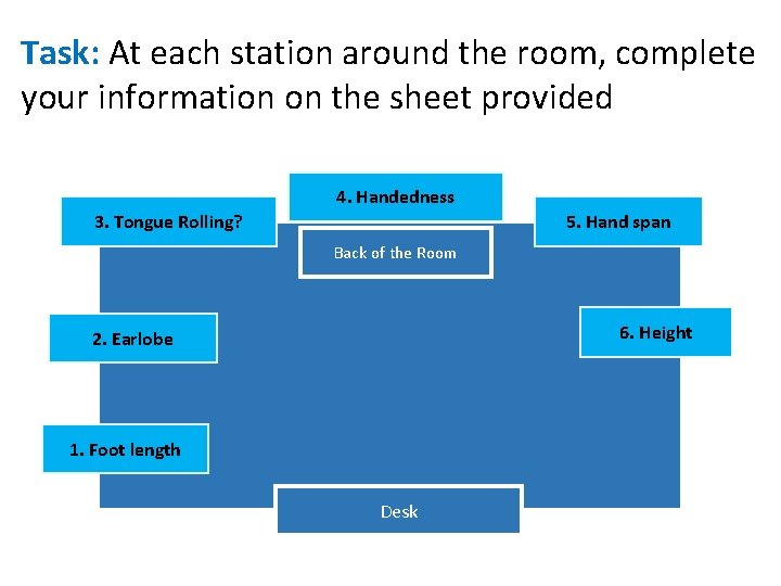 Task: At each station around the room, complete your information on the sheet provided