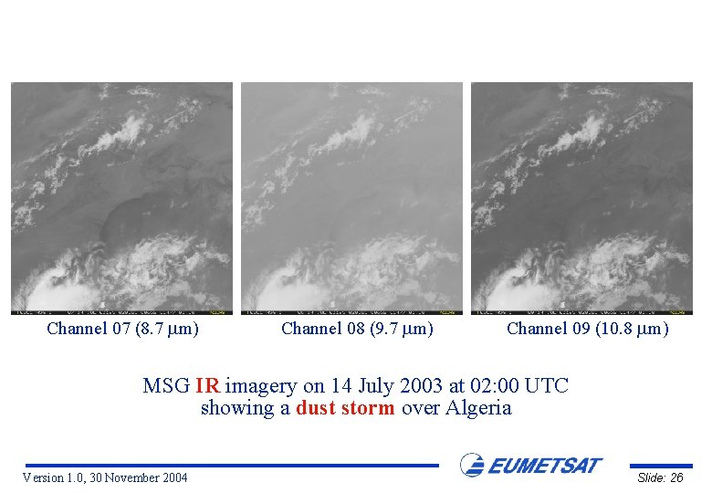 Channel 07 (8. 7 m) Channel 08 (9. 7 m) Channel 09 (10. 8