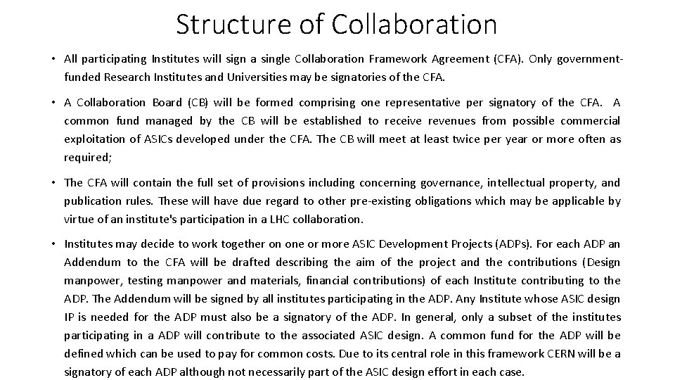Proposal for a Framework governing collaborative design work