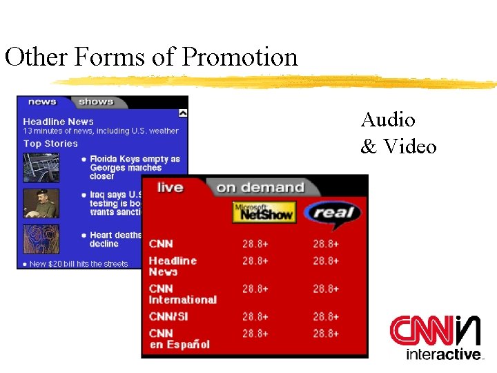 Other Forms of Promotion Audio & Video 