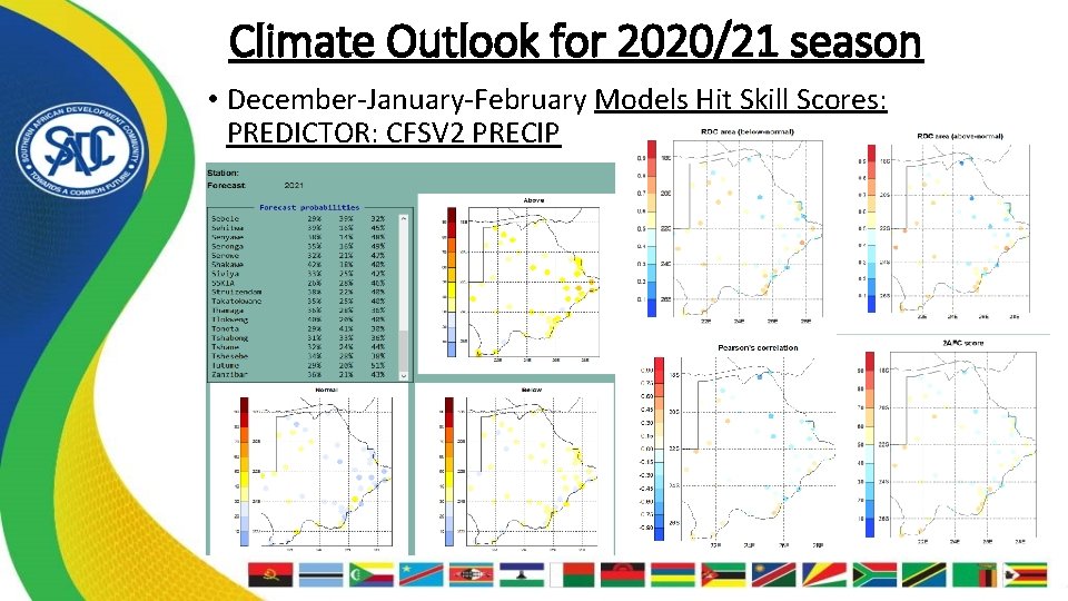 Climate Outlook for 2020/21 season • December-January-February Models Hit Skill Scores: PREDICTOR: CFSV 2