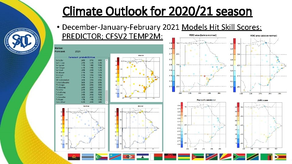 Climate Outlook for 2020/21 season • December-January-February 2021 Models Hit Skill Scores: PREDICTOR; CFSV