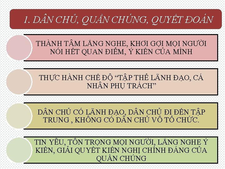 1. D N CHỦ, QUẦN CHÚNG, QUYẾT ĐOÁN THÀNH T M LẮNG NGHE, KHƠI